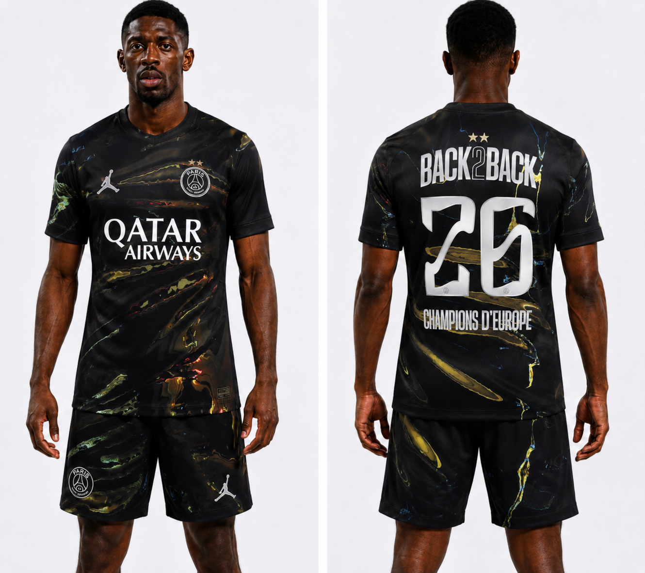 Maillot PSG Jordan Night Edition Stadium 25/26 - Flocage Champions of Europe - 26